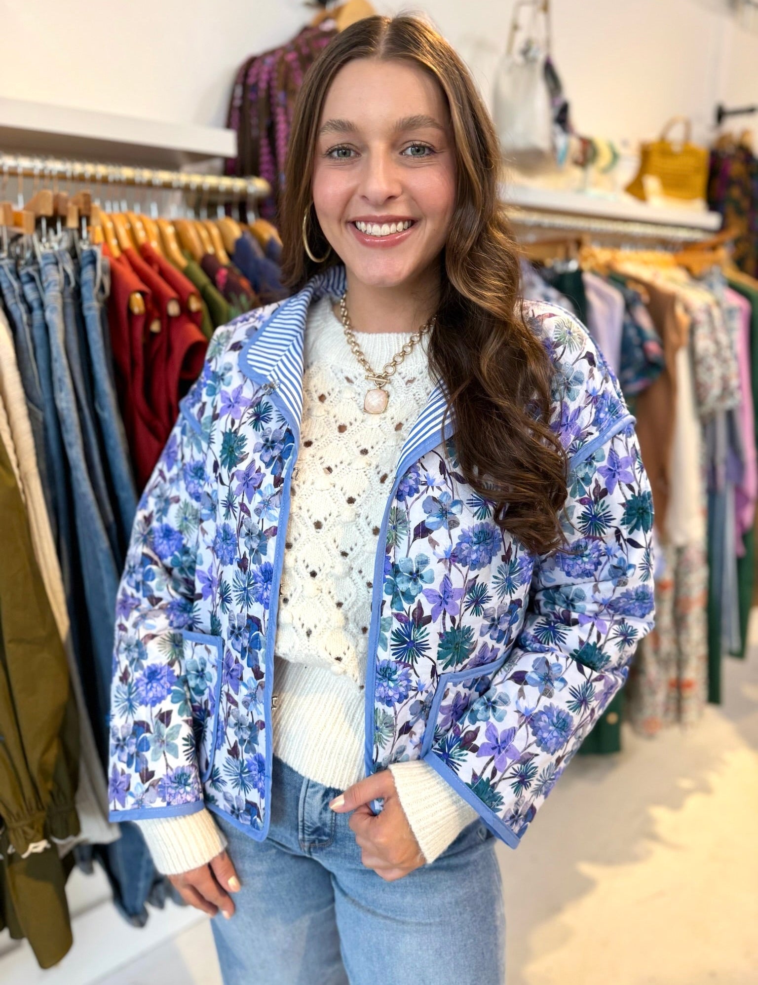 Cora Blu Crop Jacket