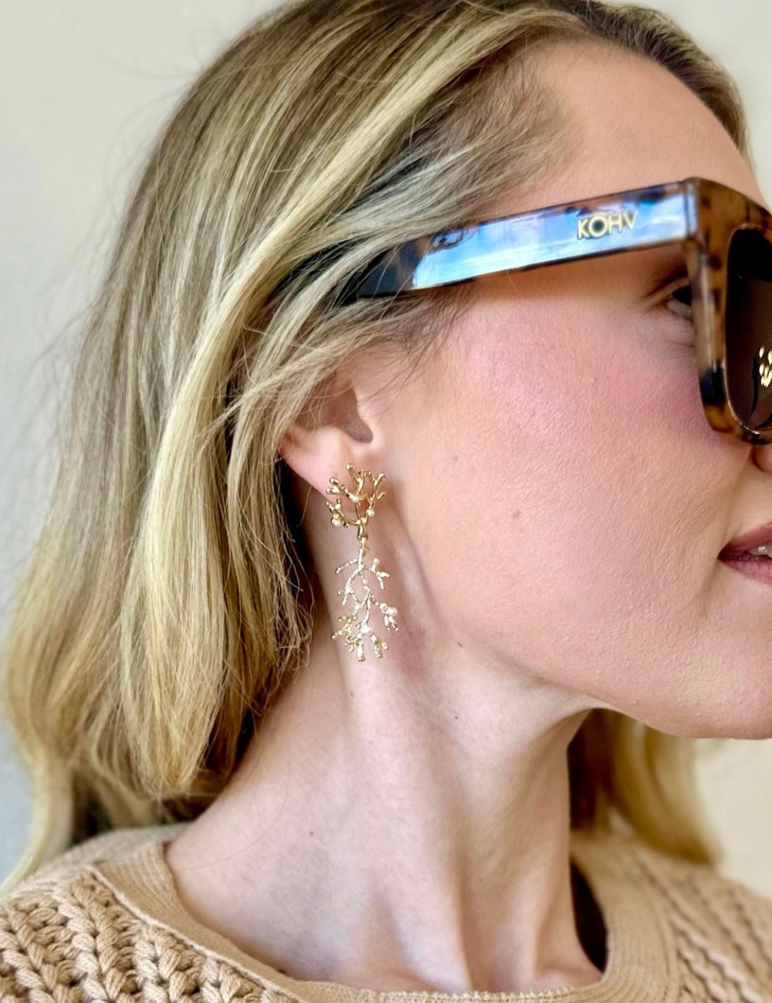 Coral Pearl Earrings