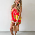 Coral Strap Top & Short Set