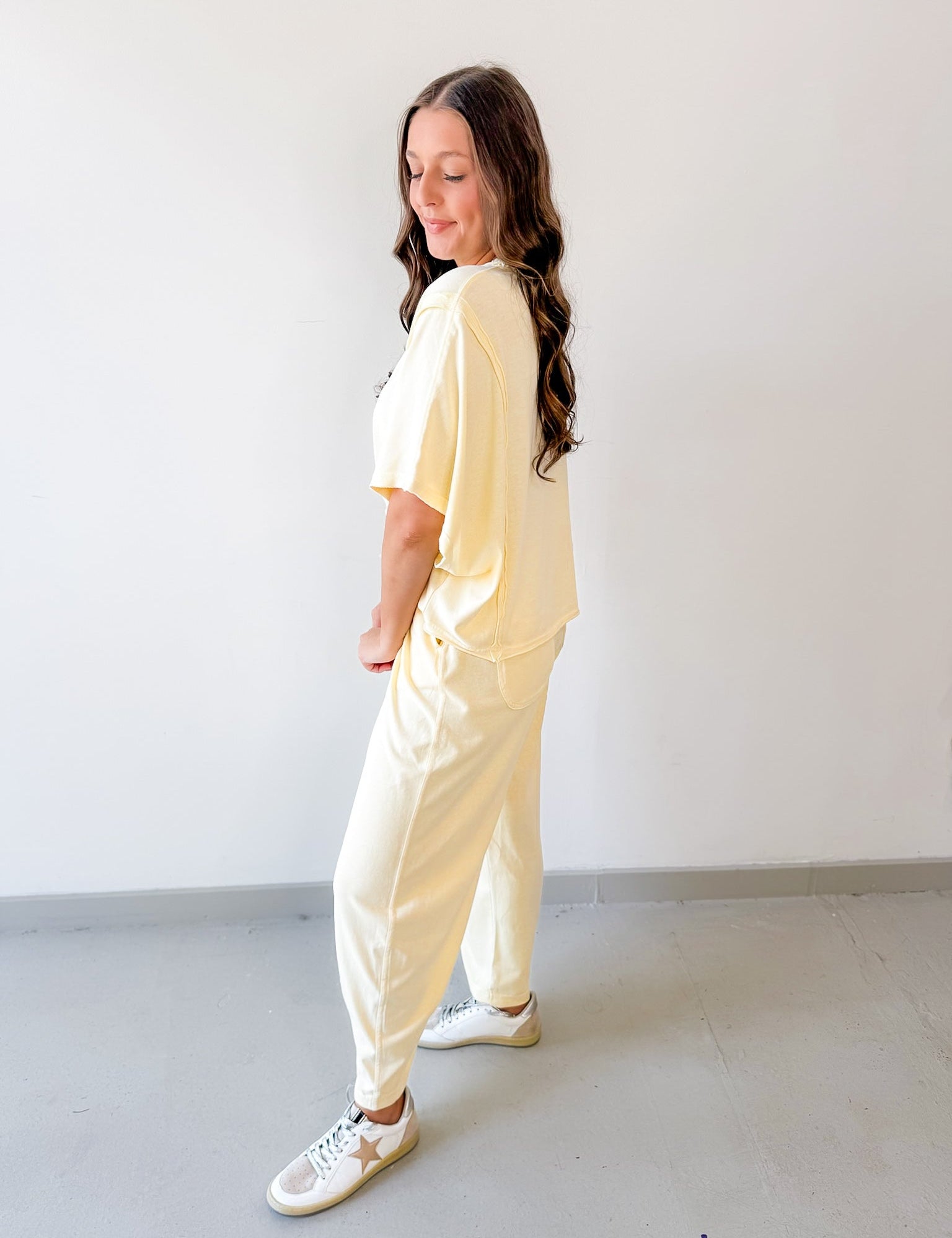 Cotton Poly Oversized Top & Barrel Pant Set