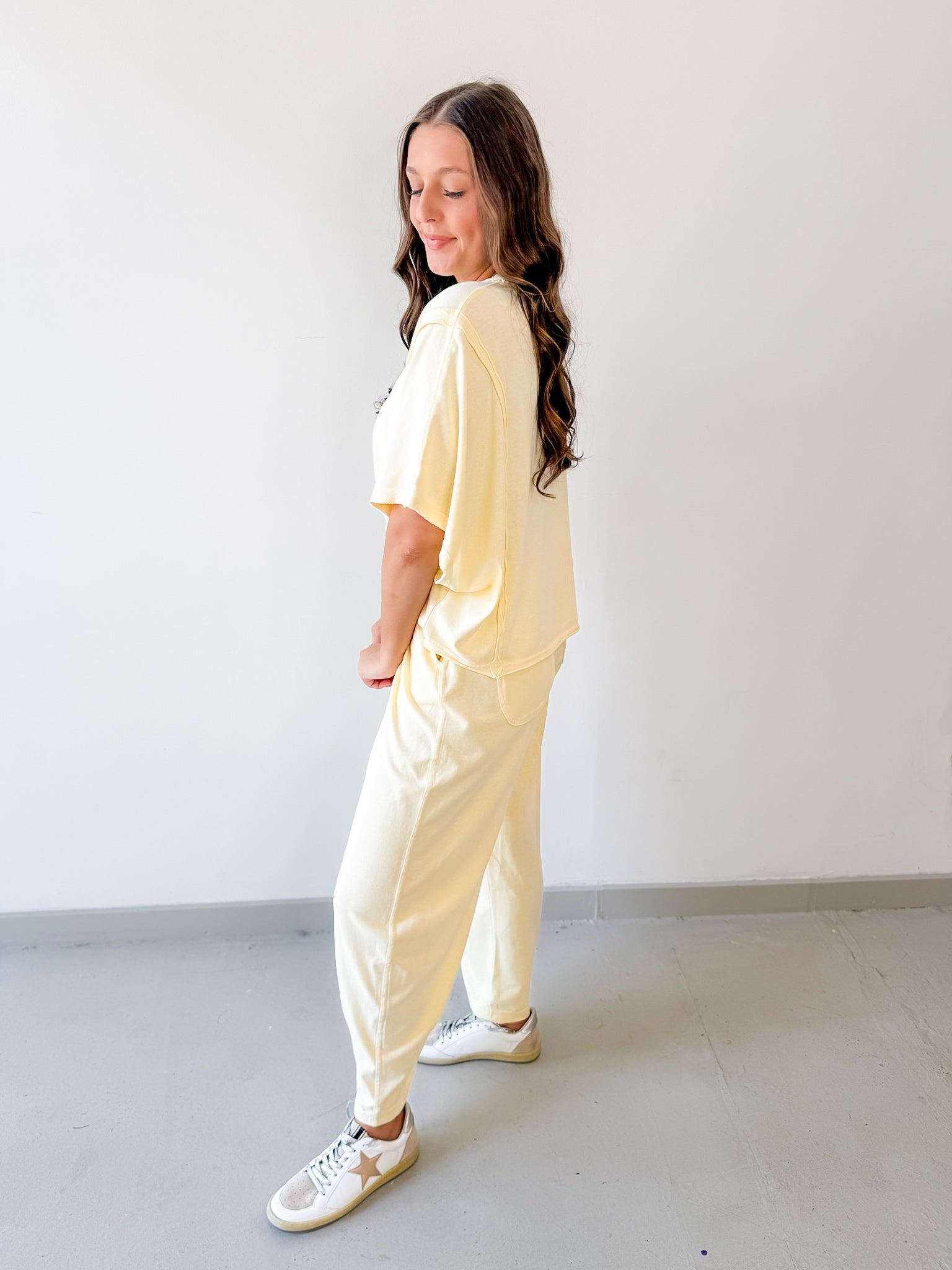Cotton Poly Oversized Top & Barrel Pant Set