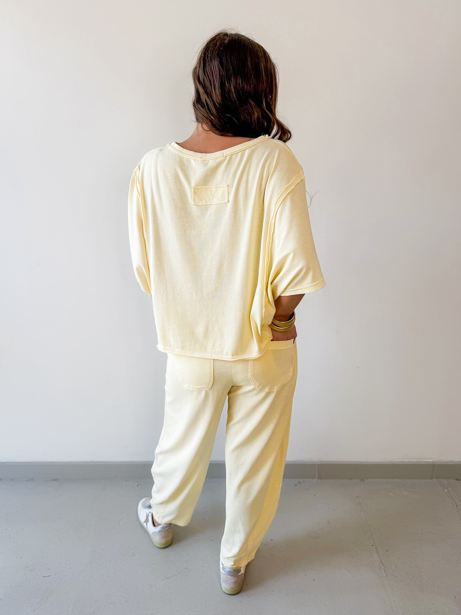 Cotton Poly Oversized Top & Barrel Pant Set