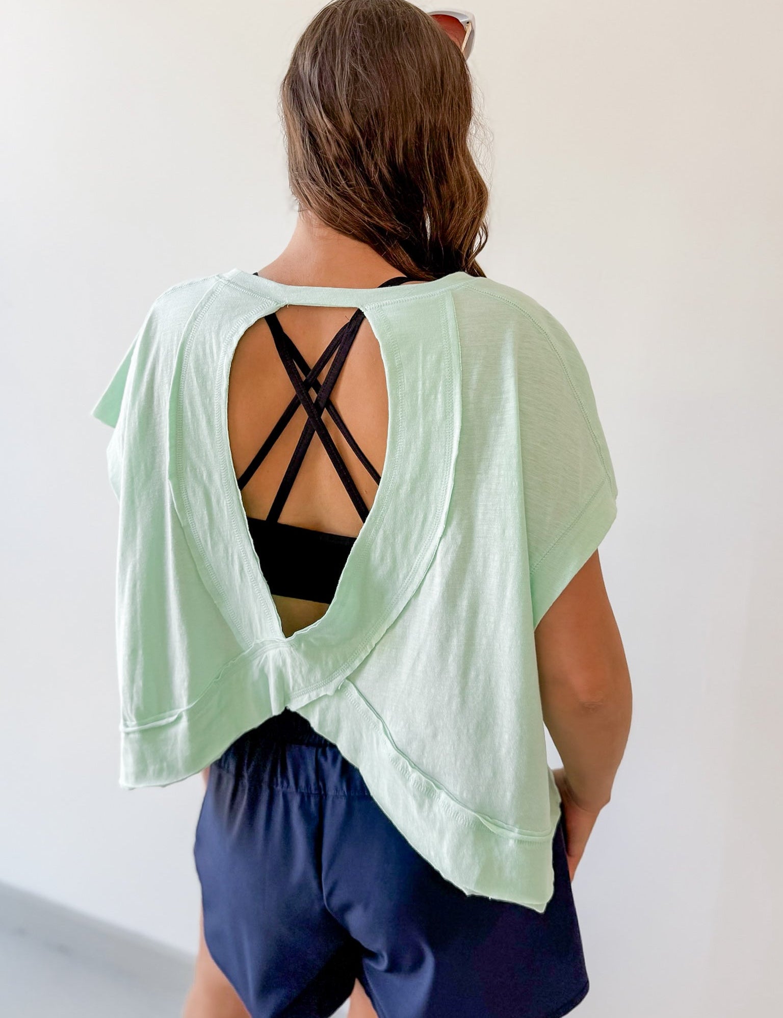 Cotton Slub Open Back Top