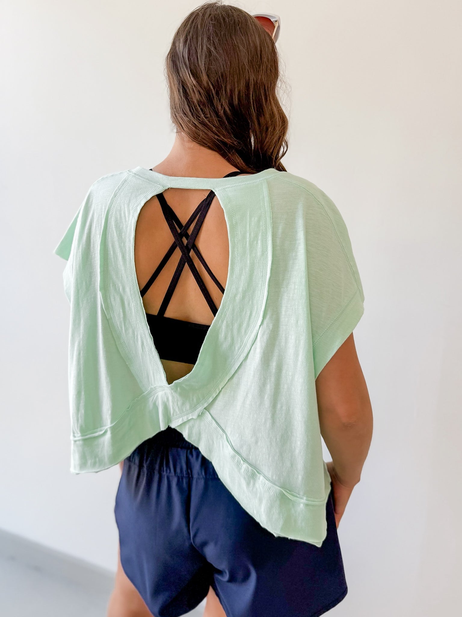 Cotton Slub Open Back Top