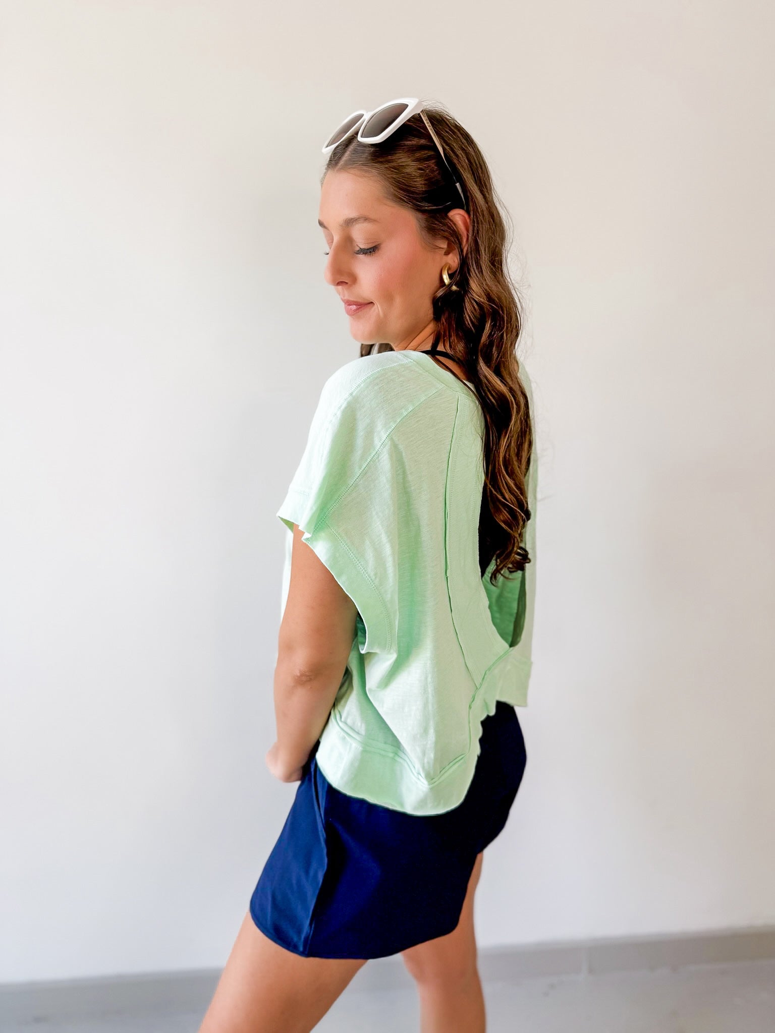 Cotton Slub Open Back Top
