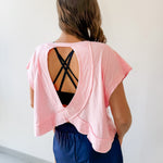 Cotton Slub Open Back Top