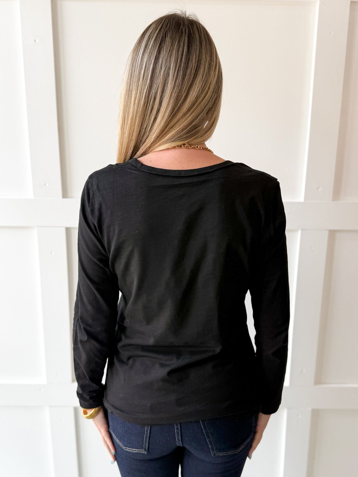 Cotton Slub Pocket Tee -Black