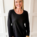 Cotton Slub Pocket Tee -Black