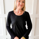 Cotton Slub Pocket Tee -Black