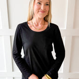 Cotton Slub Pocket Tee -Black