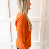 Cotton Slub Pocket Tee -Rust
