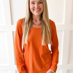 Cotton Slub Pocket Tee -Rust