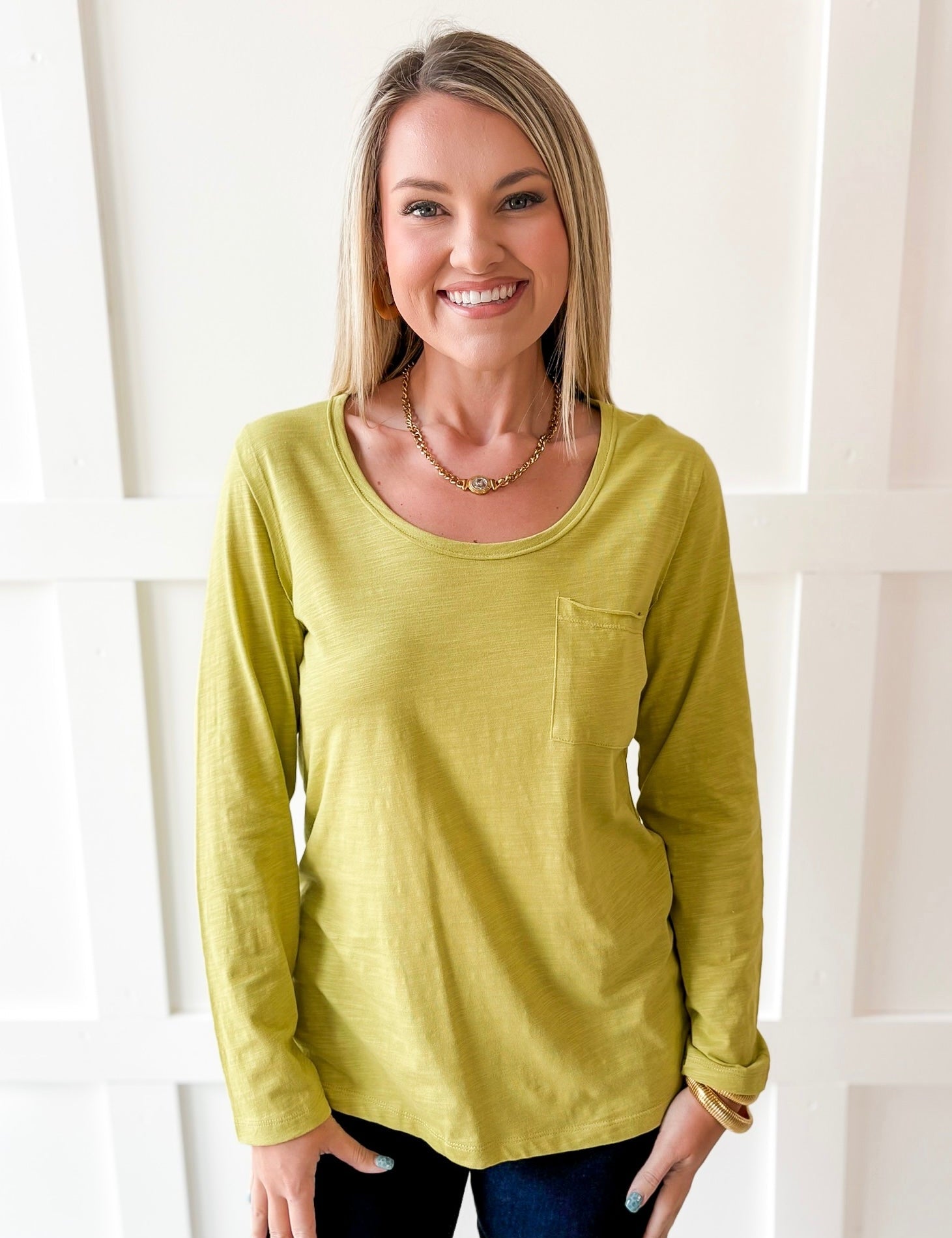 Cotton Slub Pocket Tee -Tea Leaf