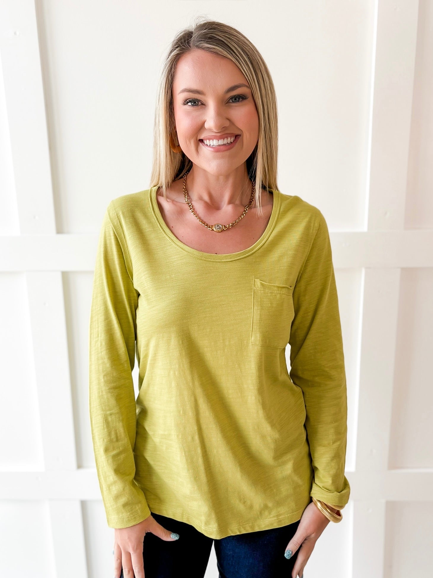Cotton Slub Pocket Tee -Tea Leaf