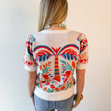 Cream/Multi Knit Top