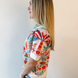 Cream/Multi Knit Top