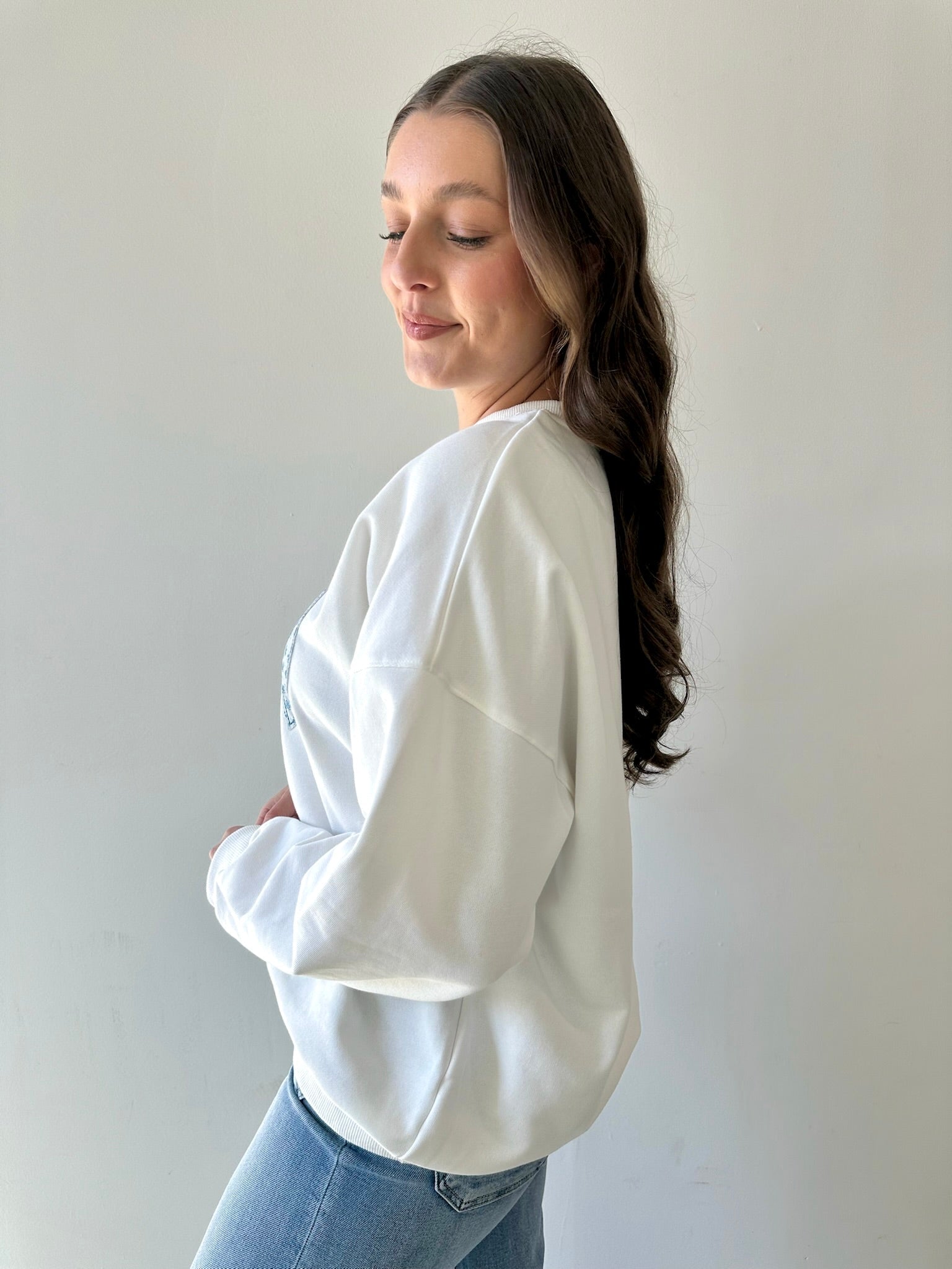 Crew Neck Boat Patchwork Sweatshirt