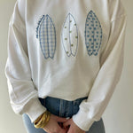 Crew Neck Boat Patchwork Sweatshirt
