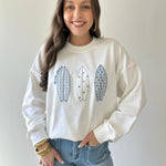 Crew Neck Boat Patchwork Sweatshirt