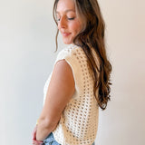 Crew Neck Knit Sweater Vest