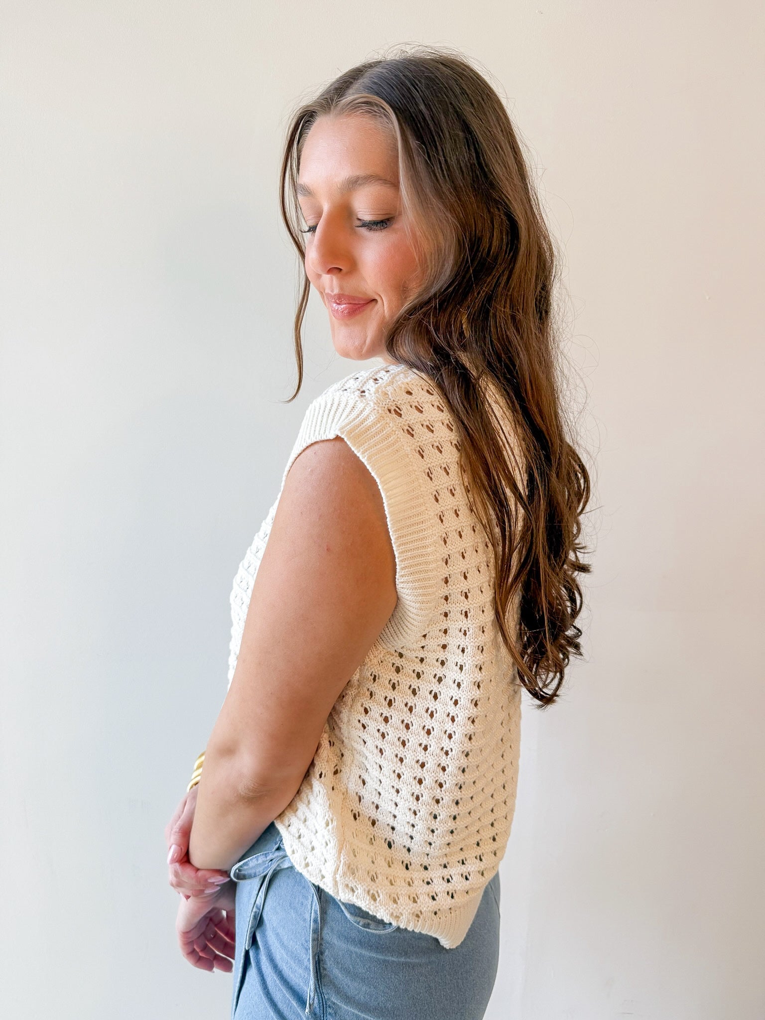 Crew Neck Knit Sweater Vest