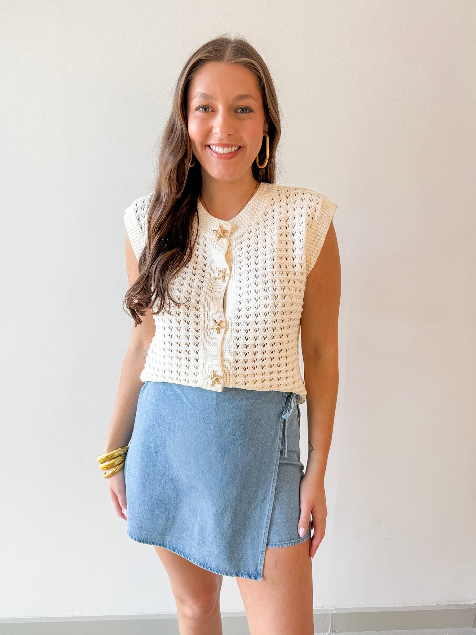 Crew Neck Knit Sweater Vest