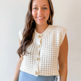 Crew Neck Knit Sweater Vest