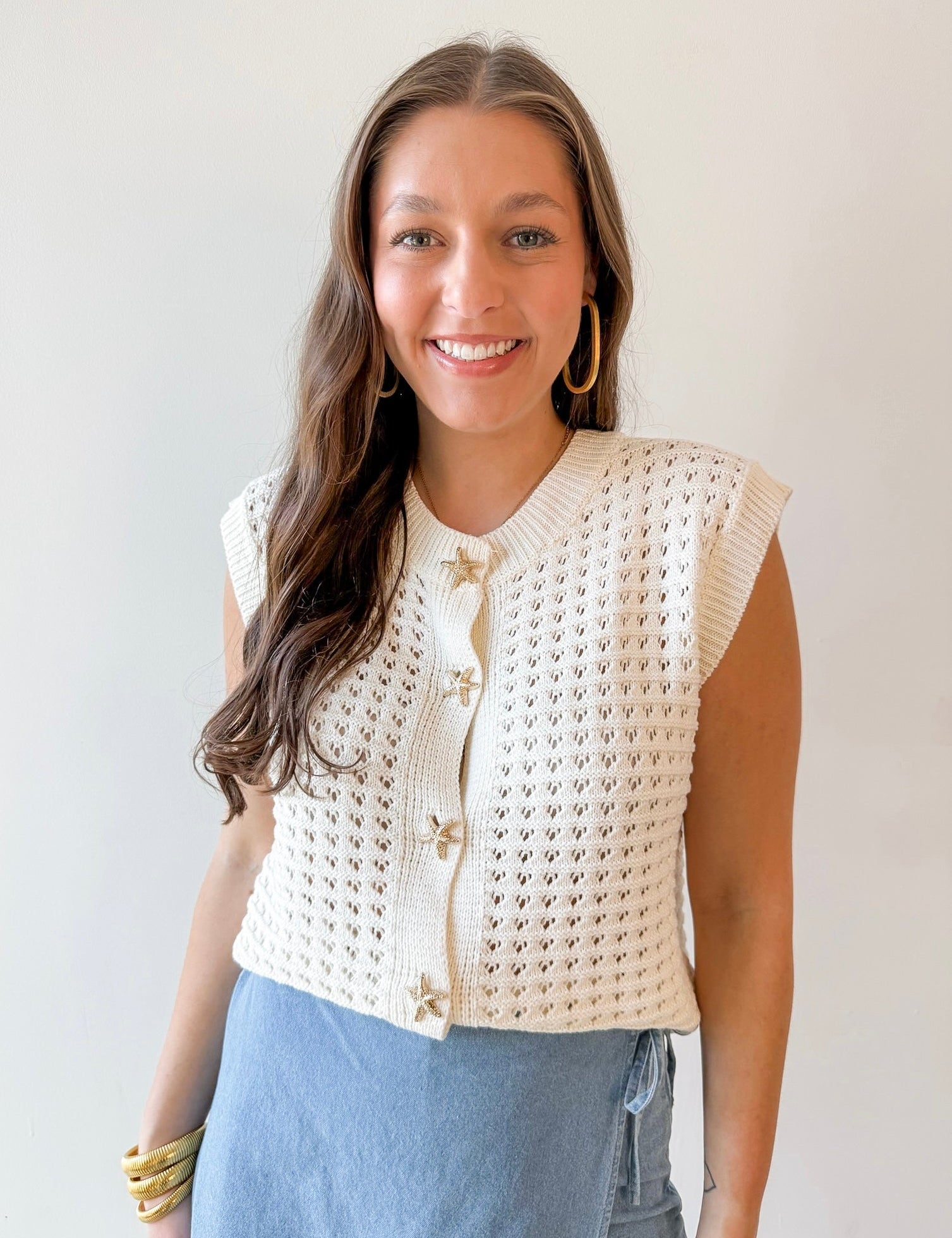 Crew Neck Knit Sweater Vest