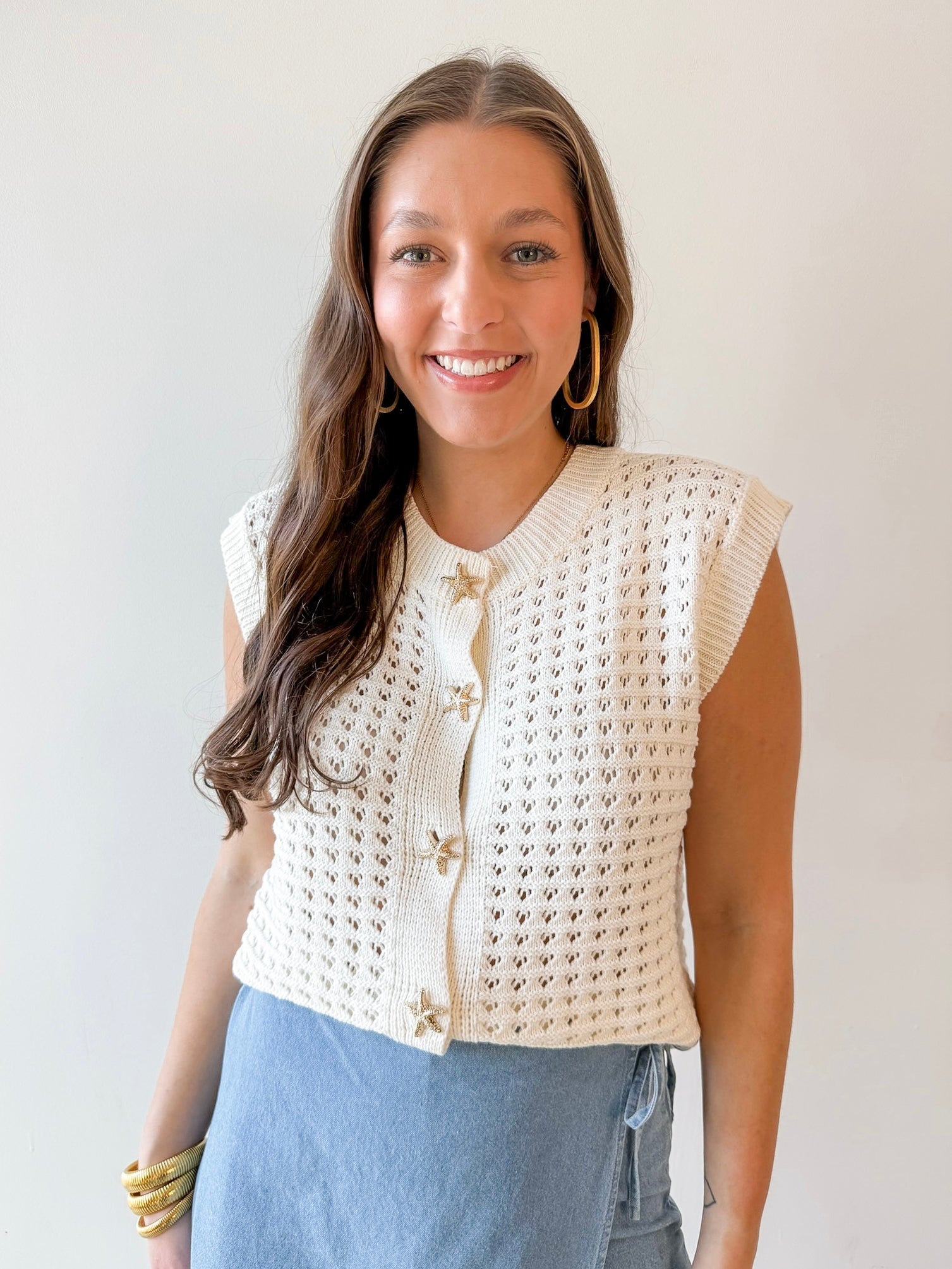 Crew Neck Knit Sweater Vest