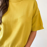 Crew Neck Knit Top -Mustard