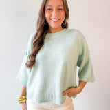 Crew Neck Oversized Sweater - Sage