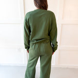 Crew & Straight Pant Set - Green