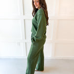 Crew & Straight Pant Set - Green