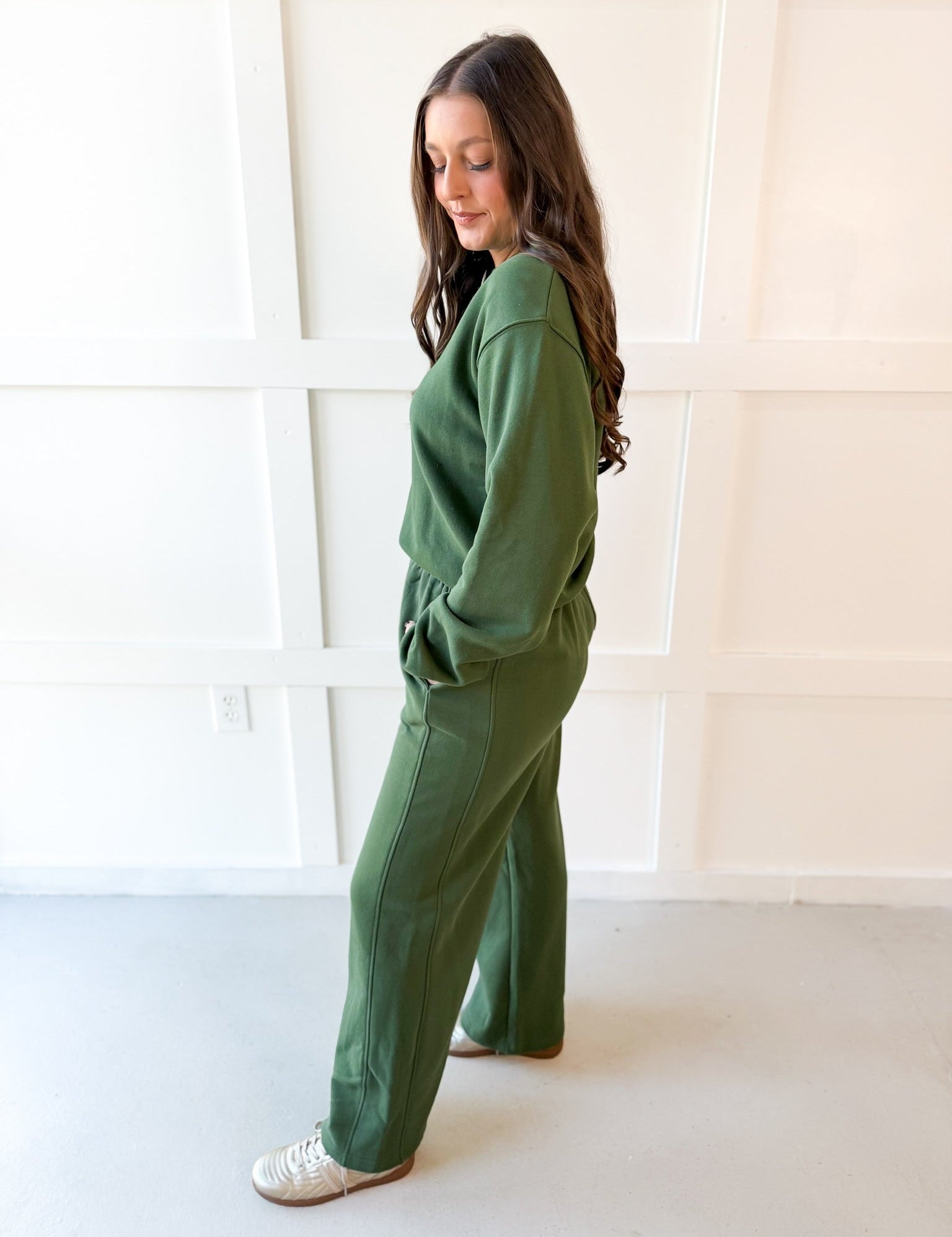 Crew & Straight Pant Set - Green