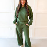 Crew & Straight Pant Set - Green