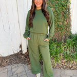 Crew & Straight Pant Set - Green