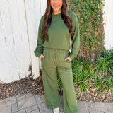 Crew & Straight Pant Set - Green