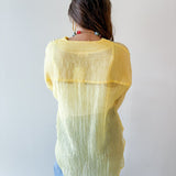 Crinkled Button up Top - Yellow