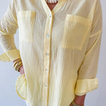 Crinkled Top with Front Pockets
