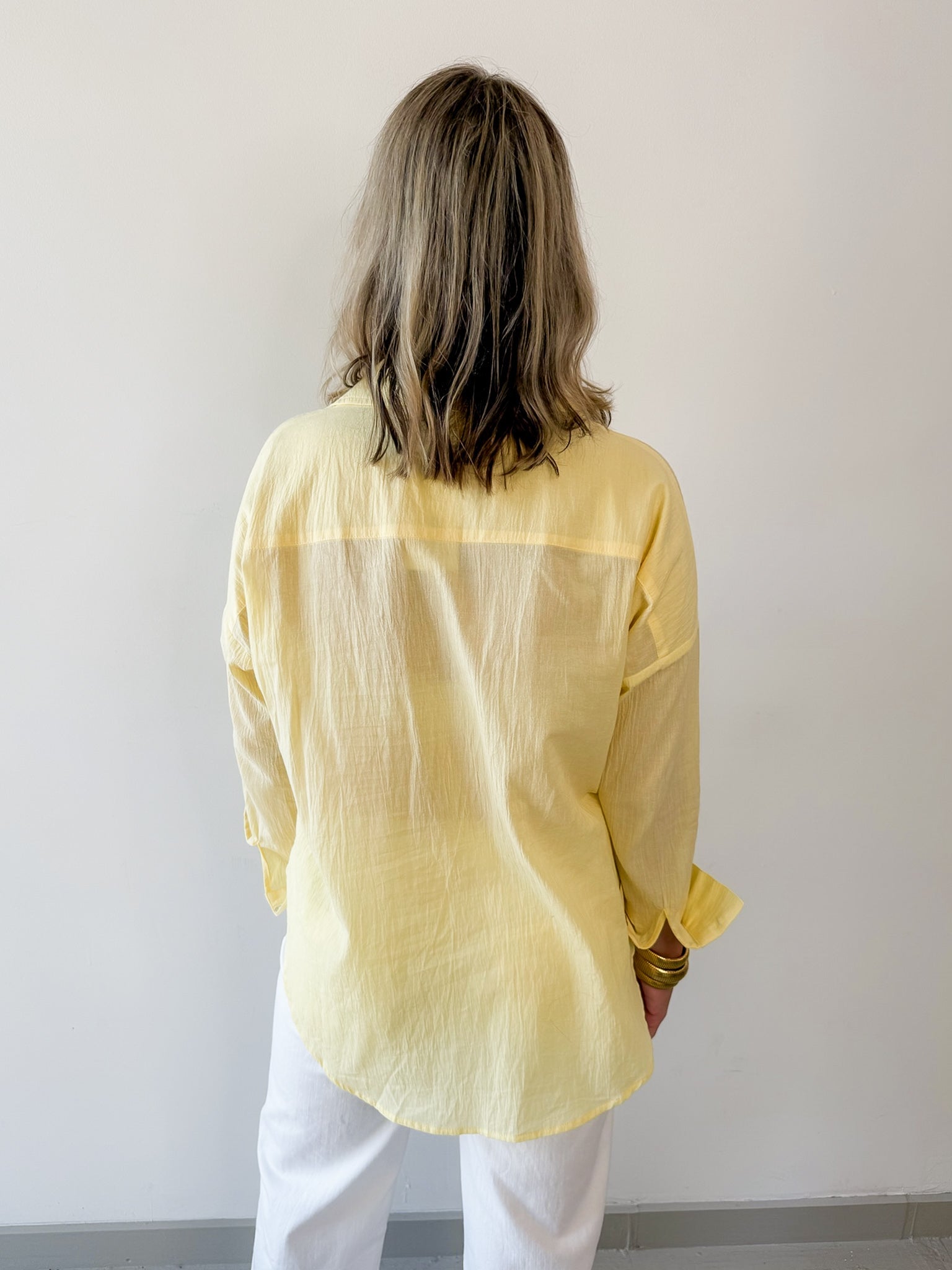 Crinkled Top with Front Pockets