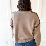 Crochet Stitch Drop Shoulder Sweater - Coco