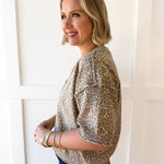Crop Leopard Print Top - Honey