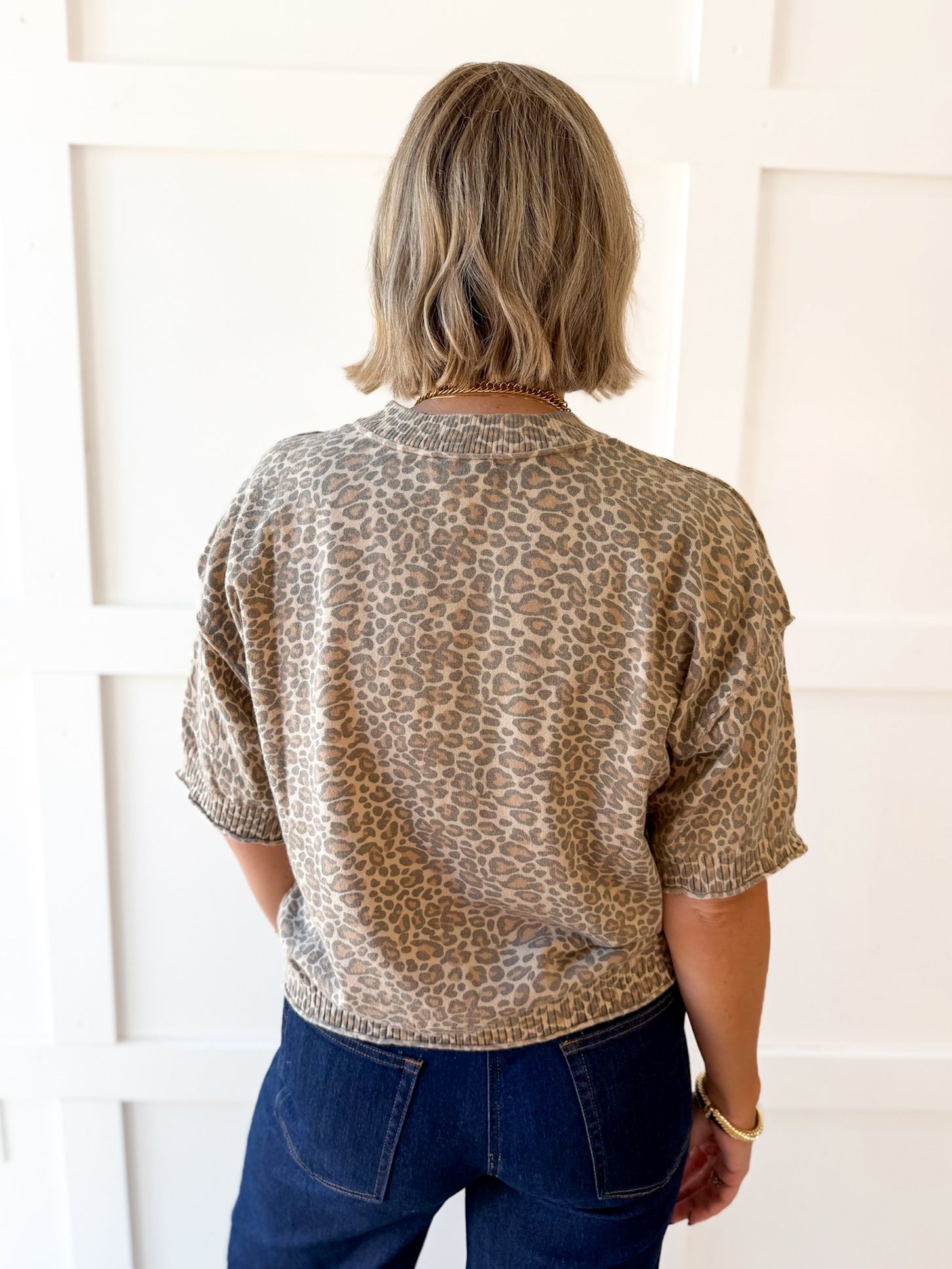 Crop Leopard Print Top - Honey