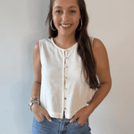 Crop Tank with Button Details