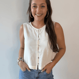 Crop Tank with Button Details