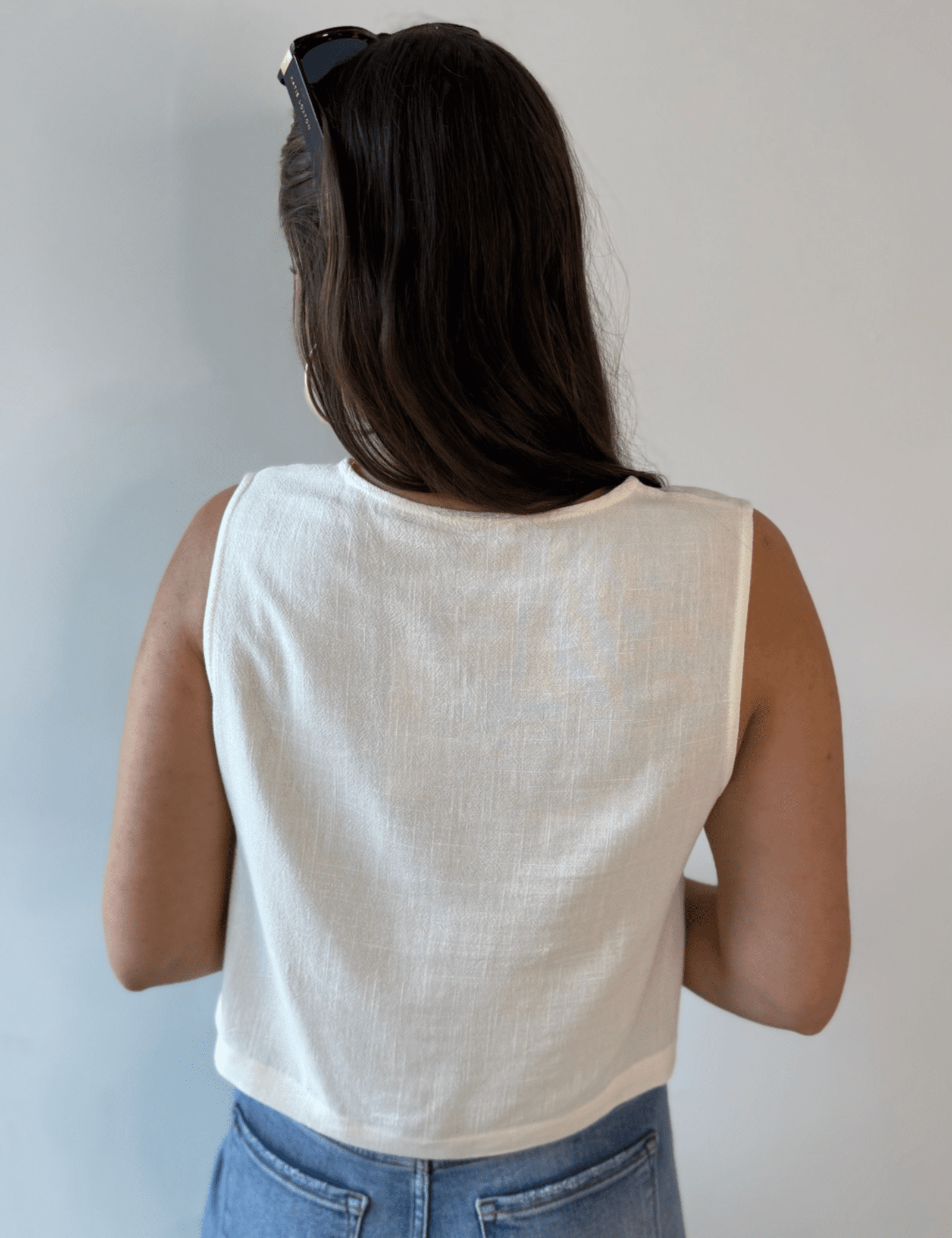 Crop Tank with Button Details