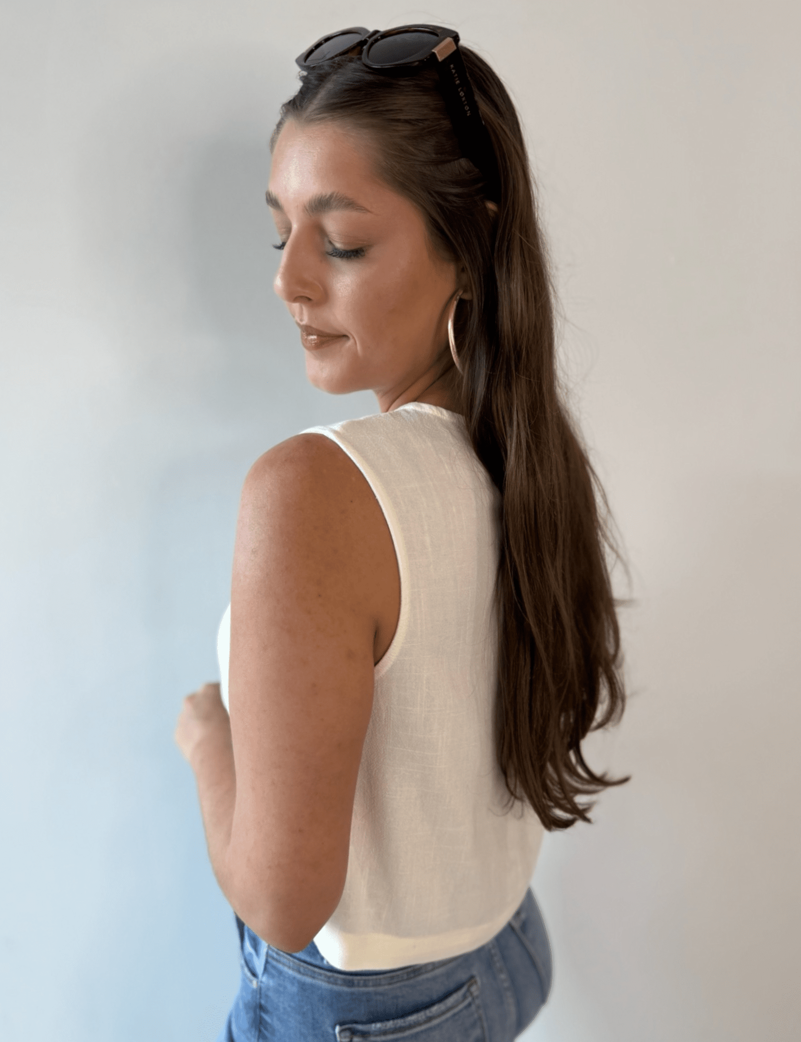 Crop Tank with Button Details