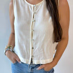 Crop Tank with Button Details