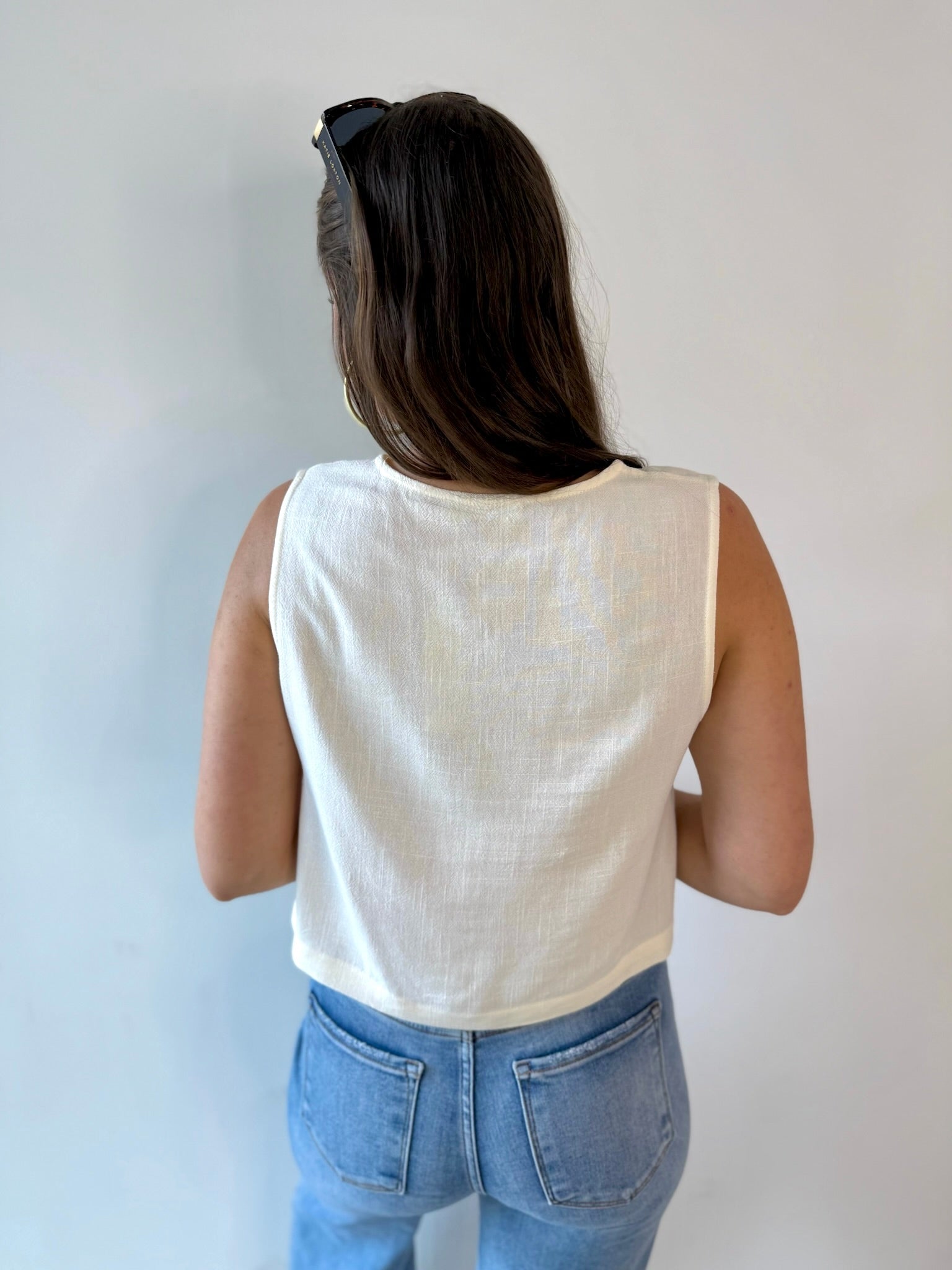 Crop Tank with Button Details