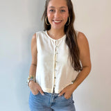 Crop Tank with Button Details